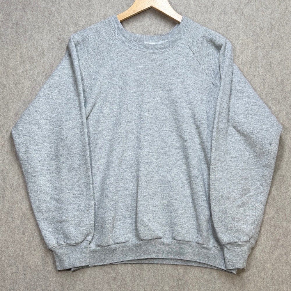 Vintage Fruit of the Loom Mens XL Gray Made USA Raglan Sweatshirt Athleisure